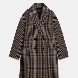 ZARA NEW WOMAN OVERSIZED PLAID COAT DOULBLE-BREASTED CHECK SIZE XS 8372/275/330